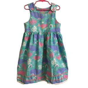 Eleanor Rose Rosemary Dress Mint Green Narwhal Seal Sea Creature Size 7-8